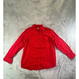 Charter Club Shirt Women's 0x Red Long Sleeve Button up top